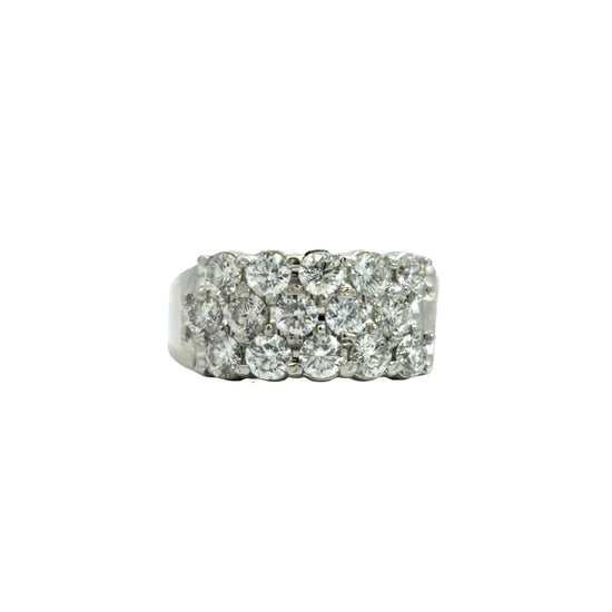 14k White Gold 1.35cttw Diamond Cluster Ring Size 6.750