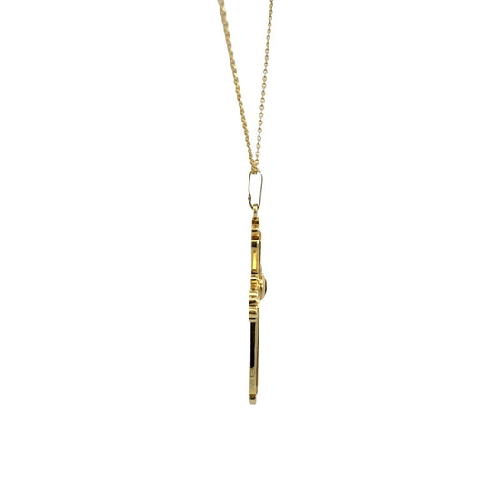 14k Yellow Gold 0.22tcw Garnet and 0.03cttw Diamond Cross Pendant Necklace4