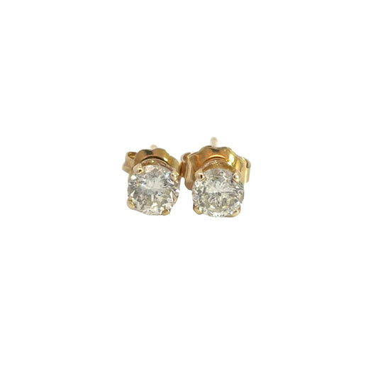 14k Yellow Gold Diamond 0.65cttw Stud Earrings0