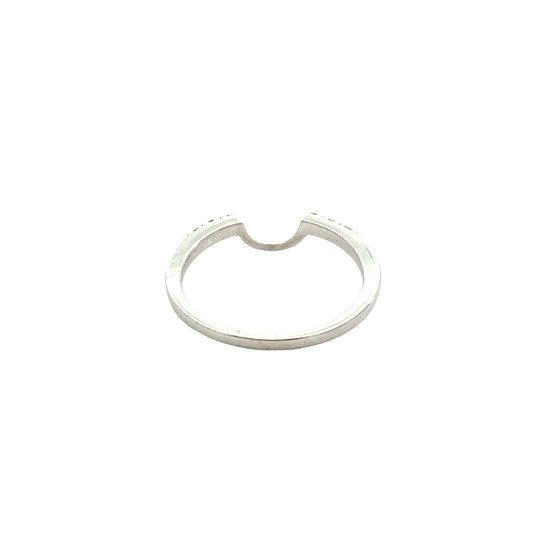 14k White Gold 0.12cttw Diamond Contour Wedding Band Ring5