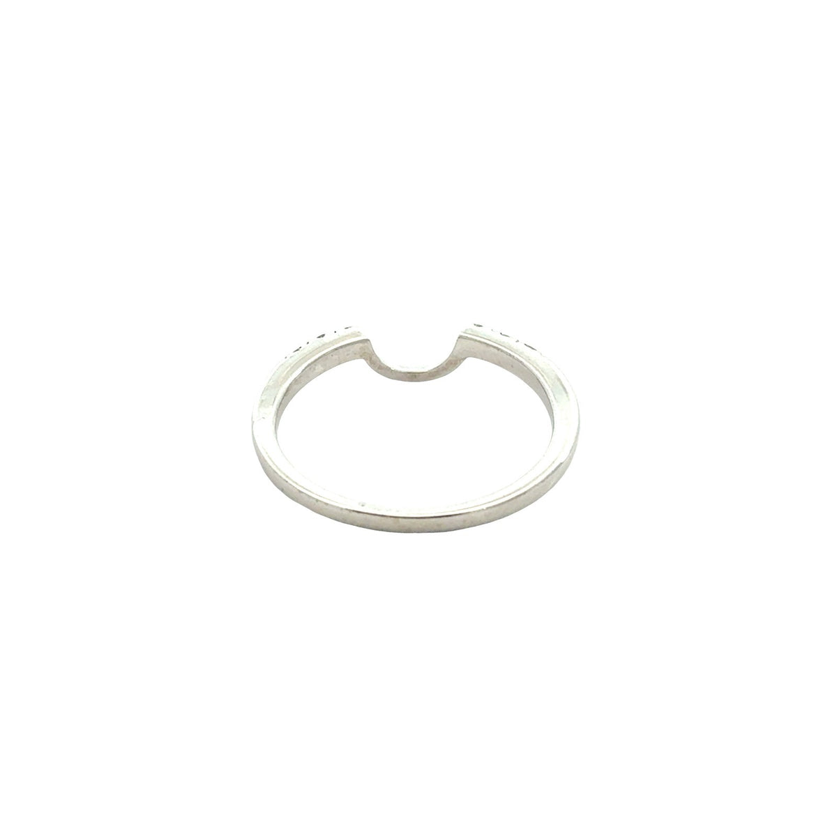 14k White Gold 0.12cttw Diamond Contour Wedding Band Ring5