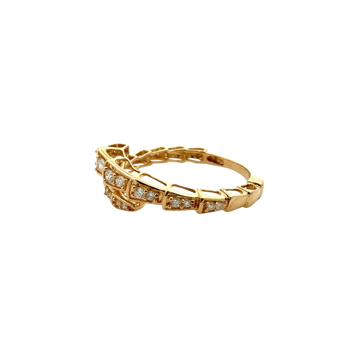 18k Yellow Gold 0.25cttw Diamond Coiled Snake Ring5