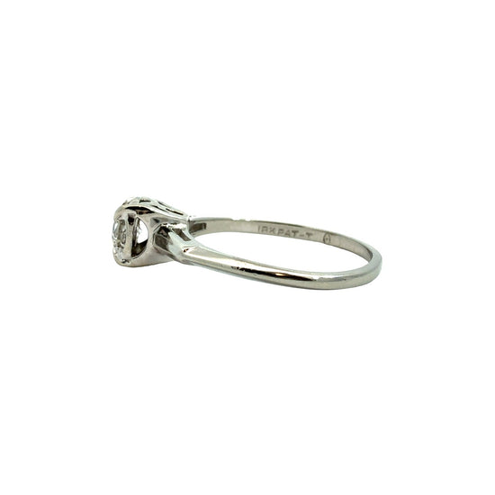 18k White Gold Stamped Round 0.29cttw (0.26tcw) Diamond Engagement Ring4