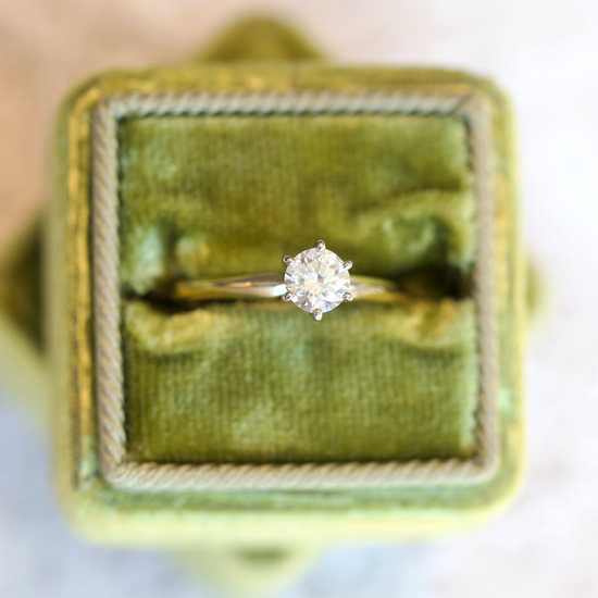 14k Yellow Gold Round Brilliant 0.44tcw Diamond Solitaire Engagement Ring0