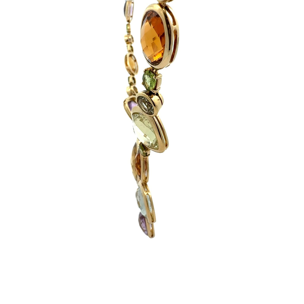 18k Yellow Gold Multi-Stone Bezel Statement Necklace4