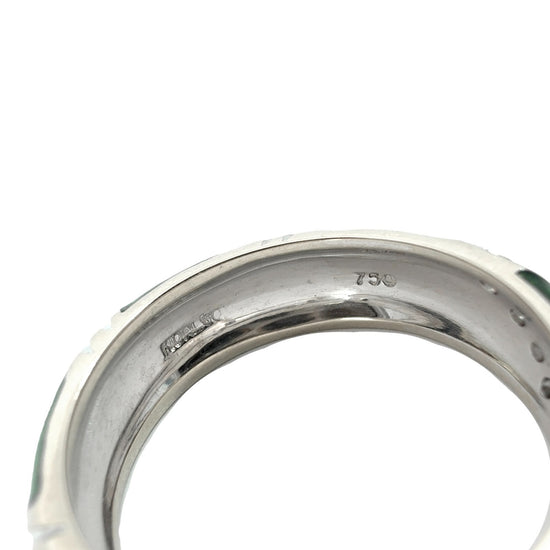 Hidalgo 18k White Gold Green Enamel and 0.24cttw Diamond Band Ring5