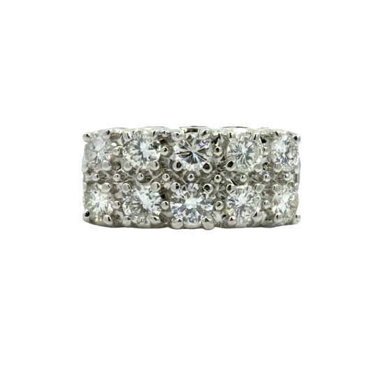 14k White Gold MultiStone 1.10ctw Round Brilliant Diamond Ring Size 90