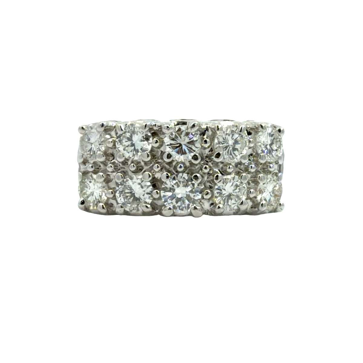 14k White Gold MultiStone 1.10ctw Round Brilliant Diamond Ring Size 90