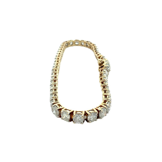 14k Yellow Gold 7.44ctw Round Brilliant Diamond Tennis Bracelet 7.25"5