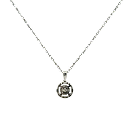 14k White Gold 0.52cttw Diamond Cluster Halo Pendant Necklace4