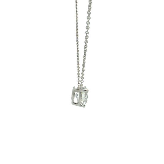 14k White Gold 0.80tcw Diamond Solitaire Pendant Necklace2