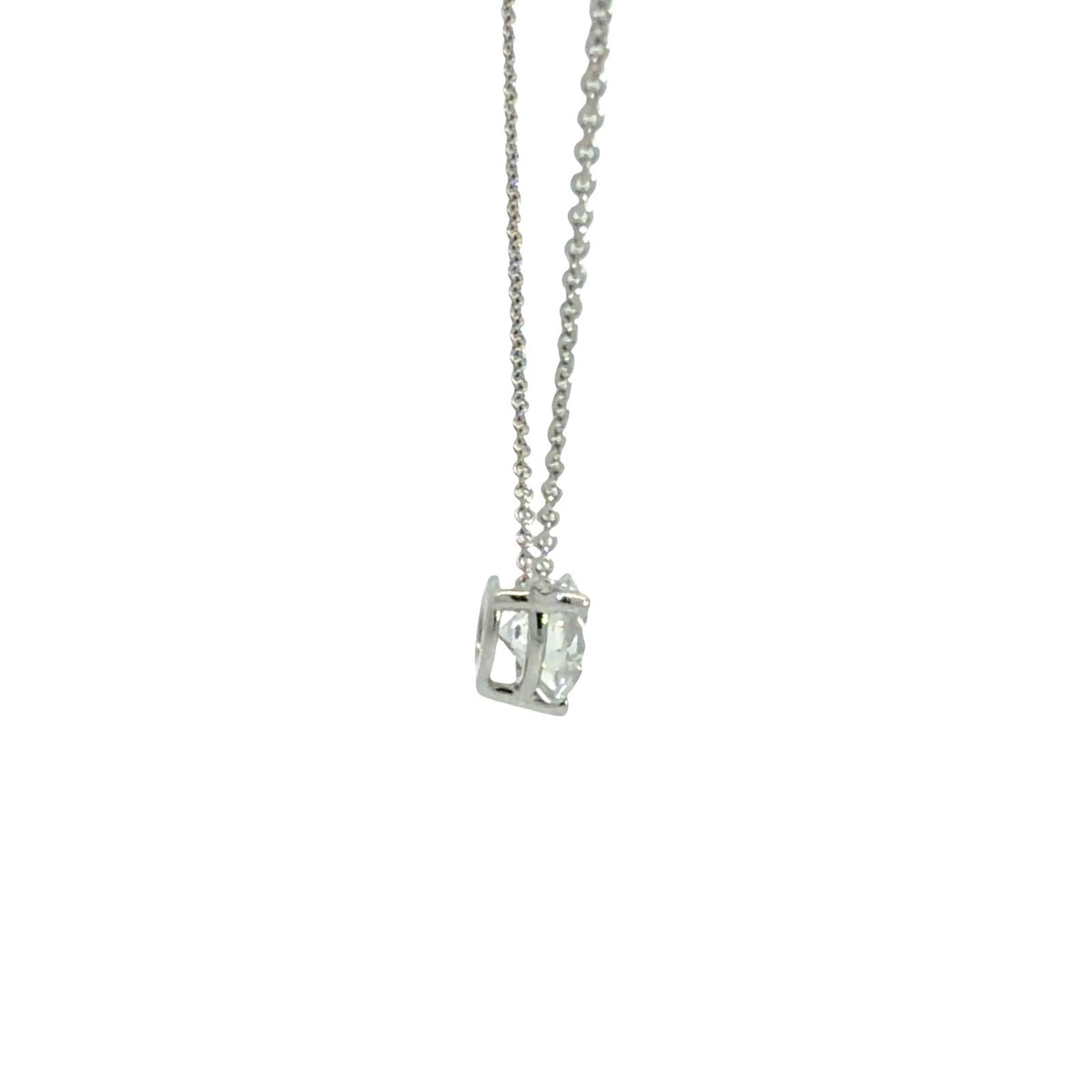 14k White Gold 0.80tcw Diamond Solitaire Pendant Necklace2