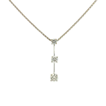 Roberto Coin 18k White Gold Three-Stone 0.71cttw Diamond Pendant Necklace0