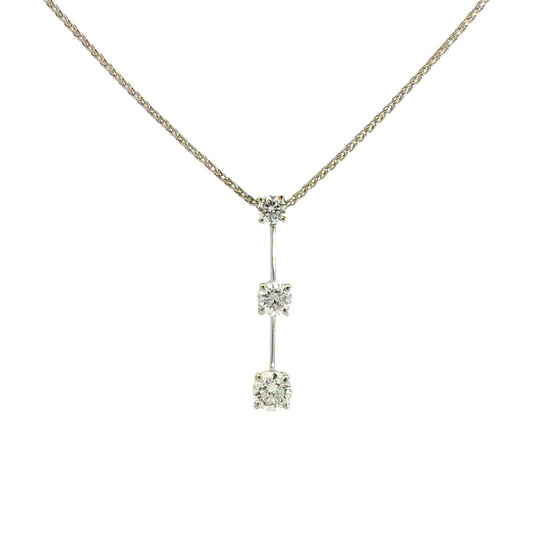 Roberto Coin 18k White Gold Three-Stone 0.71cttw Diamond Pendant Necklace0