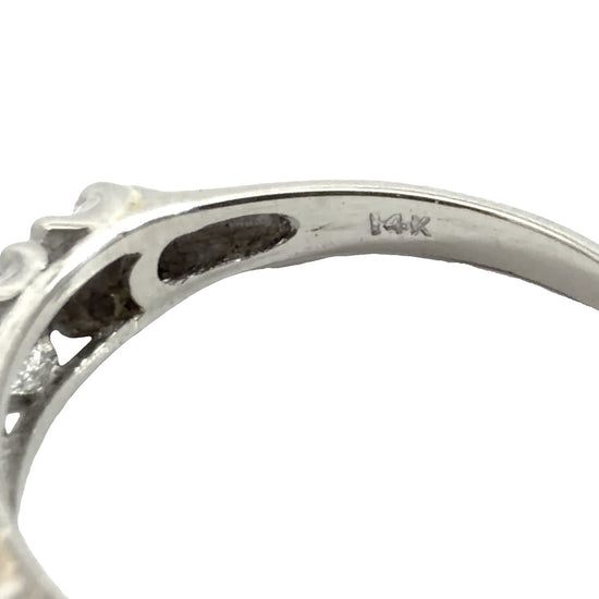 Vintage Stamped 14k White Gold 1.15ctw (0.72ctw) Diamond Wedding Sett Size 76