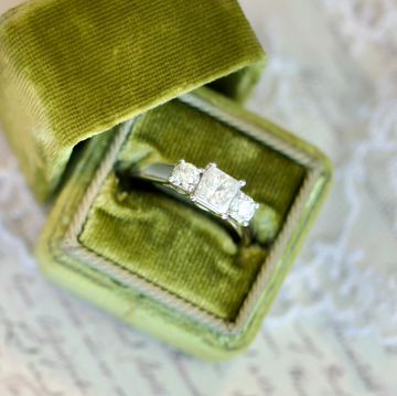 14k White Gold Princess Cut Three-Stone 1.72cttw Diamond Engagement Ring0