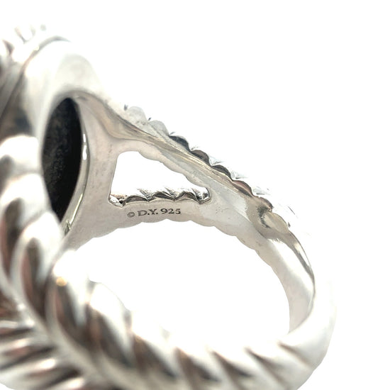 David Yurman Sterling Silver 0.21cttw Diamond Midnight Melange Cable Coil Ring6