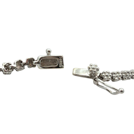 14k White Gold Graduated 2.30cttw Diamond Cluster Statement Necklace 18"5
