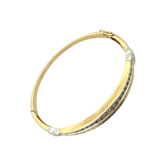 14k Yellow Gold 1.71cttw Diamond Double Row Hinged Bangle Bracelet2