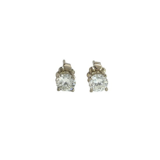 14K White Gold Diamond 0.97cttw Bridal Stud Earrings0