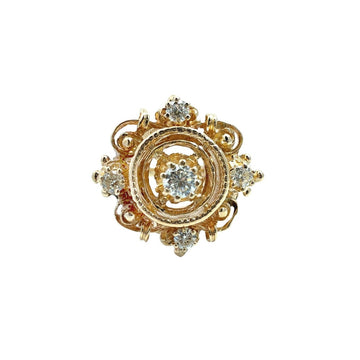 Vintage 14k Yellow Gold 0.39cttw Diamond Filigree Cocktail Ring0