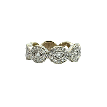 14k White Gold 0.78ctw Diamond Twisted Band Ring0