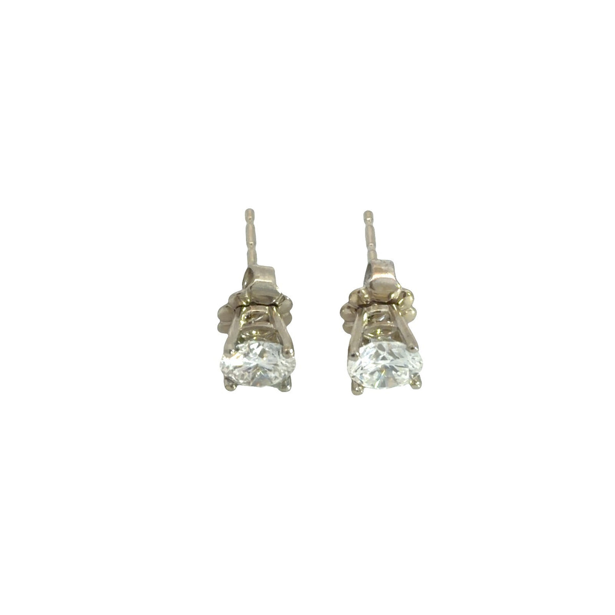 14K White Gold Diamond 0.97cttw Bridal Stud Earrings1