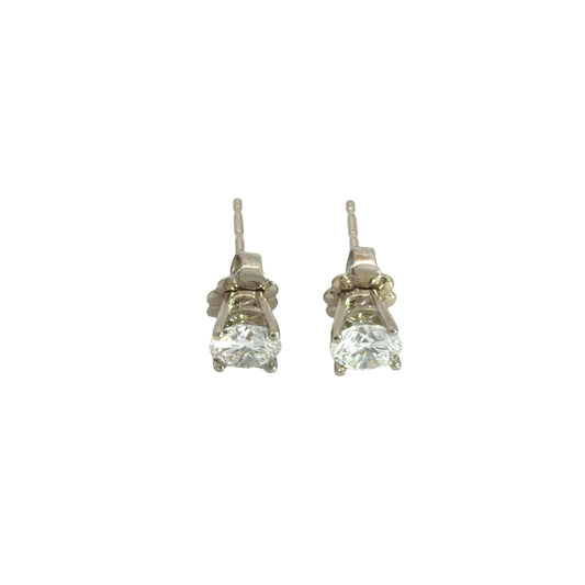 14K White Gold Diamond 0.97cttw Bridal Stud Earrings1