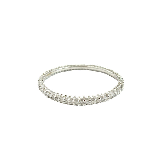 14k White Gold Pavé 0.68cttw Diamond Eternity Wedding Band0
