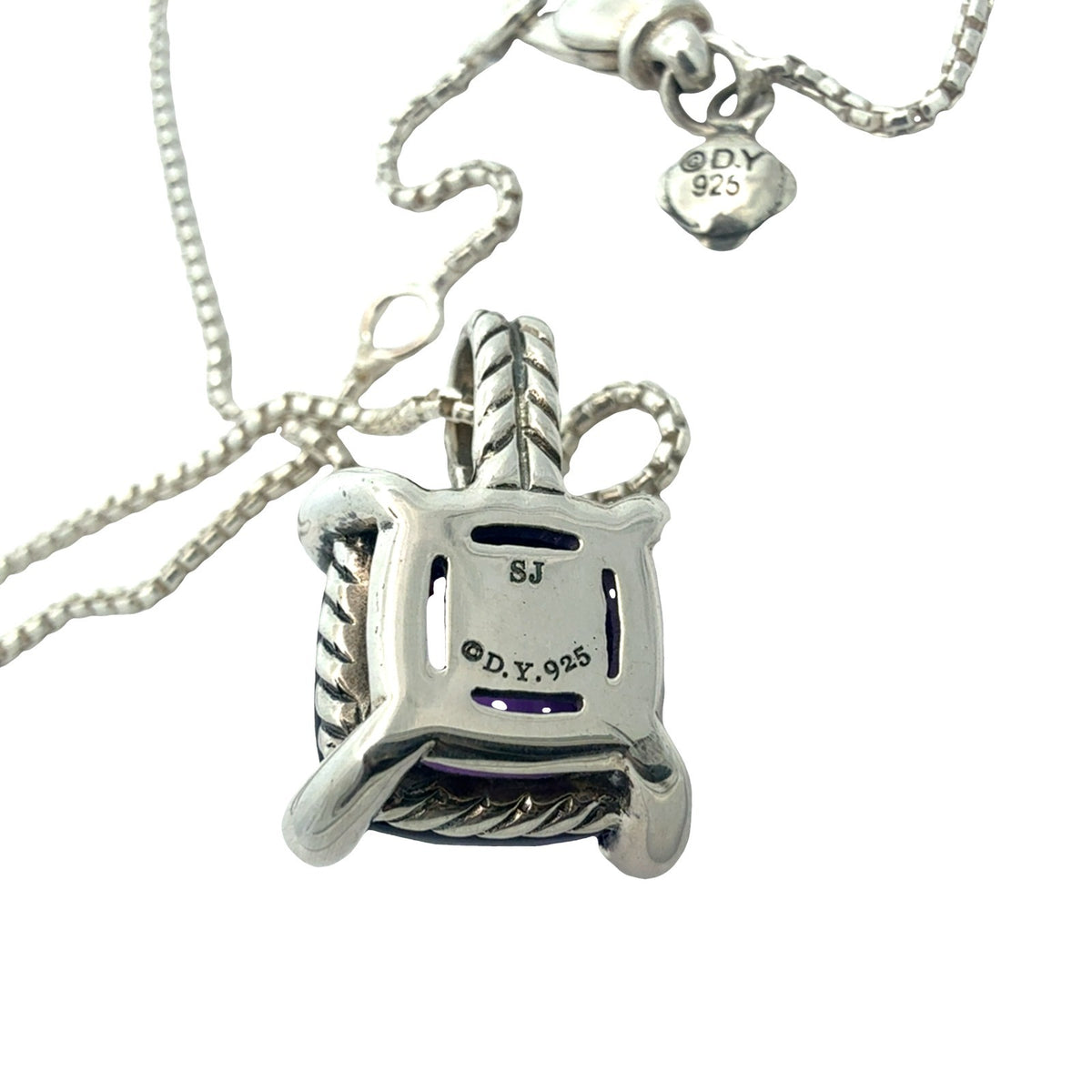 David Yurman Sterling Silver 2.00tcw Amethyst and 0.06cttw Diamond Necklace8