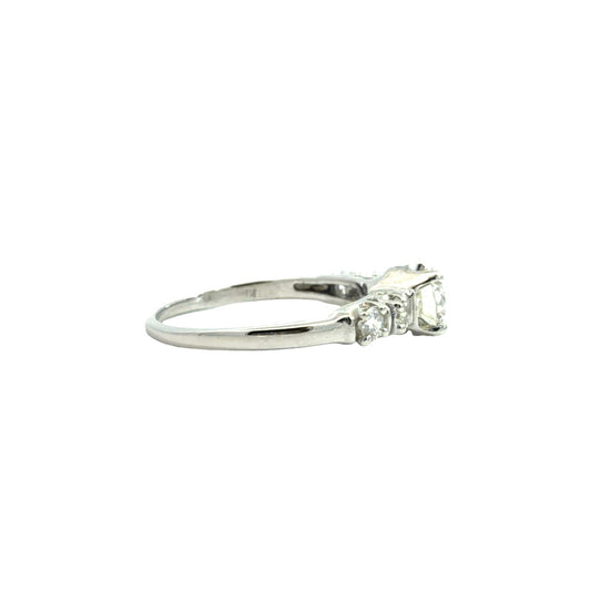 Vintage 14k White Gold 0.83cttw Diamond Engagement Ring Size 61