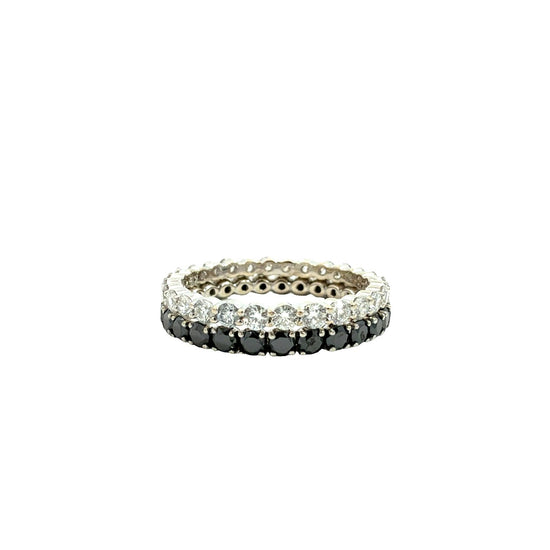 18k White Gold Black and White 2.02cttw Diamond Eternity Band Set0