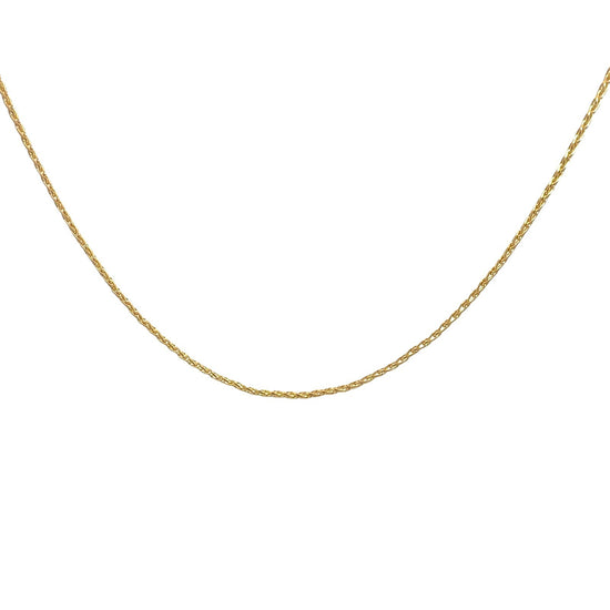 14k Yellow Gold Stamped Woven Chain Necklace3