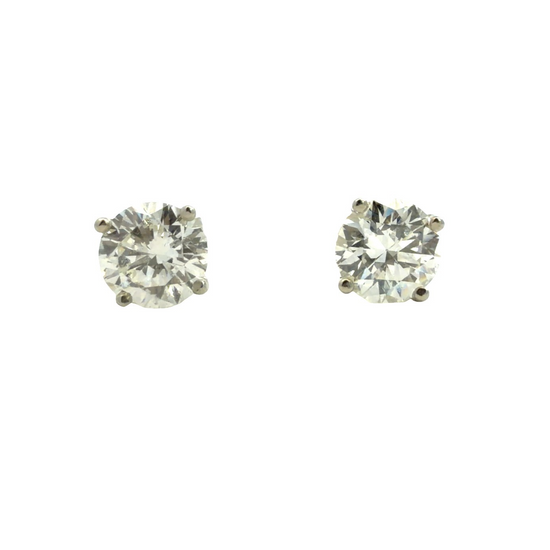 NEW 14k White Gold Round Brilliant 1.83cttw Diamond Stud Earrings0