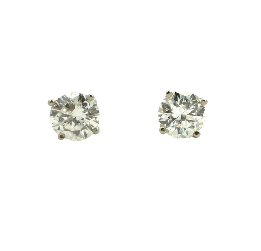 NEW 14k White Gold Round Brilliant 1.83cttw Diamond Stud Earrings0