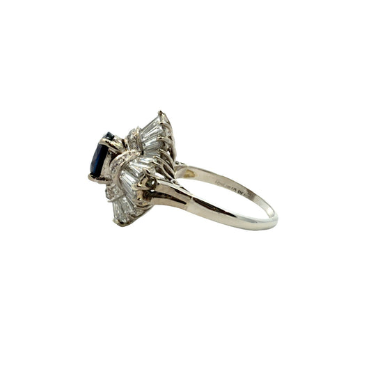 Vintage Gold & Platinum 1.82cttw Sapphire & 1.74cttw Diamond Ballerina Ring1