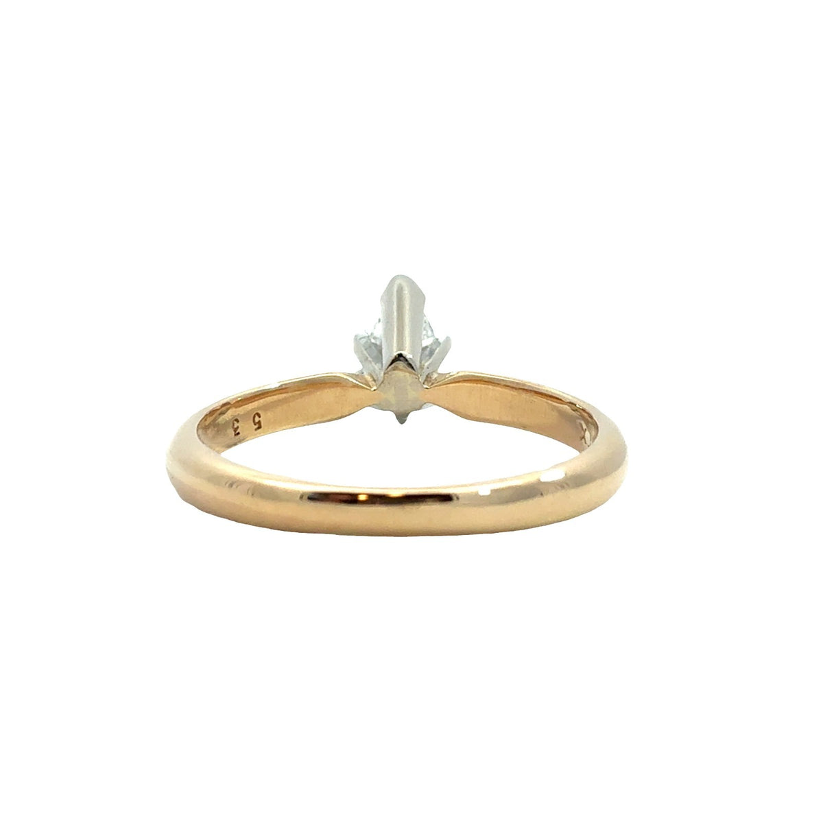 14k Multi-Tone Gold 0.36ctw Pear Cut Solitaire Diamond Engagement Ring Size 5.253