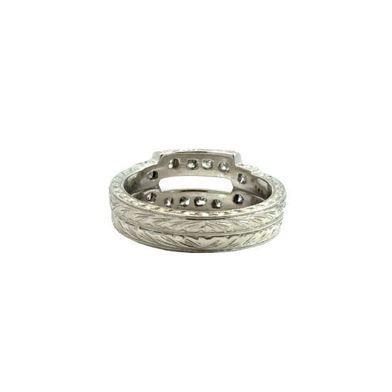 Platinum Bezel Set Princess Cut 0.48cttw Diamond Bands Size 5.54
