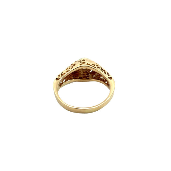 Vintage 14k Yellow Gold Euro-Cut 0.76cttw Diamond Filigree Engagement Ring4