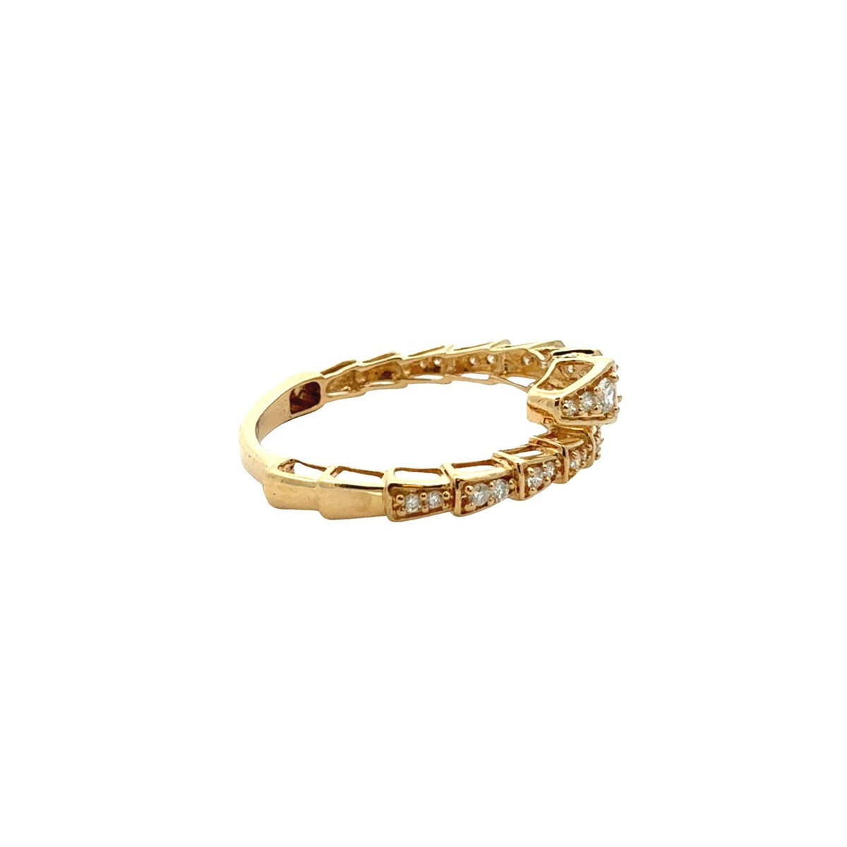 18k Yellow Gold 0.25cttw Diamond Coiled Snake Ring3