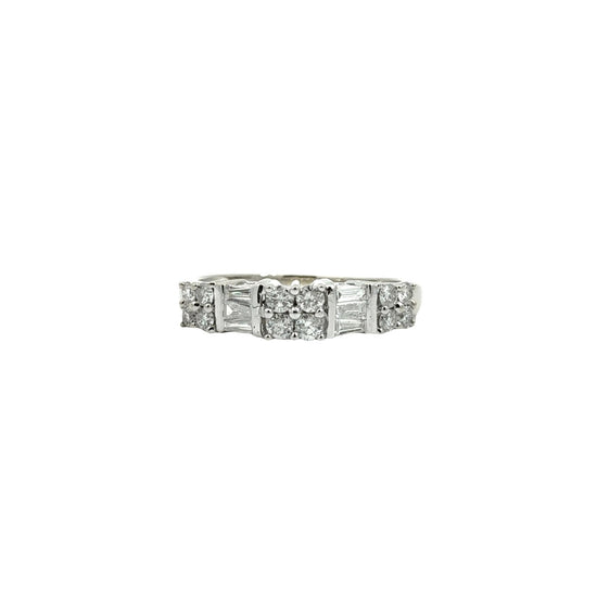 14k White Gold 0.52cttw Diamond Baguette and Round Anniversary Band Ring7