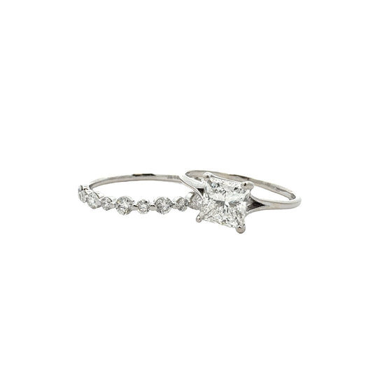 14k White Gold Princess-Cut 2.04cttw Diamond Bridal Set1