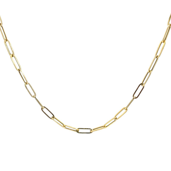 10k Yellow Gold Paperclip Link Chain Necklace 24"2