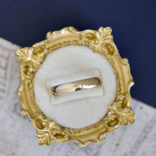 Men's 10k Yellow Gold Polished Dome Wedding Band Ring0