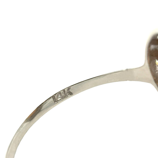 Vintage Stamped 14k White Gold 0.39cttw Diamond and 1.16tcw Opal Cocktail Ring6