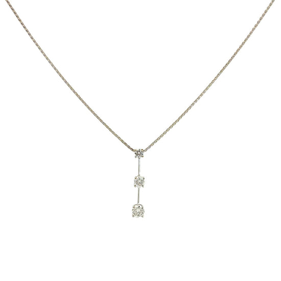 Roberto Coin 18k White Gold Three-Stone 0.71cttw Diamond Pendant Necklace1