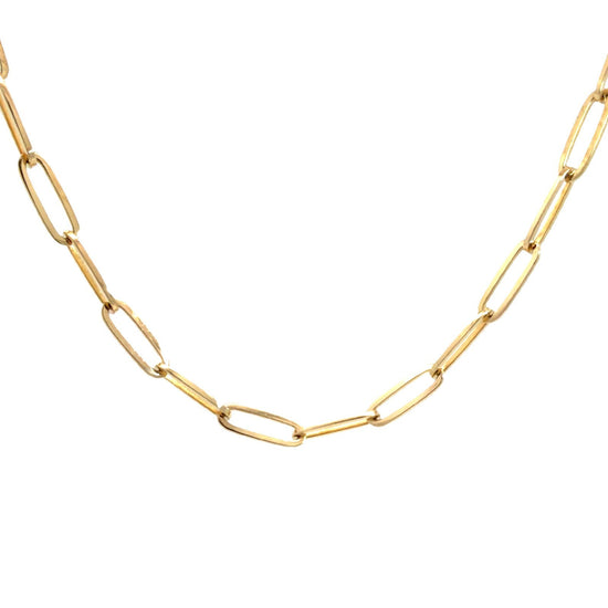 Estate 14k Yellow Gold Paperclip Chain Necklace 22"2
