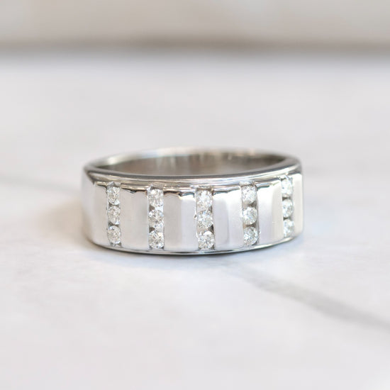 14k White Gold 0.50cttw Diamond Channel Set Men's Band Ring0
