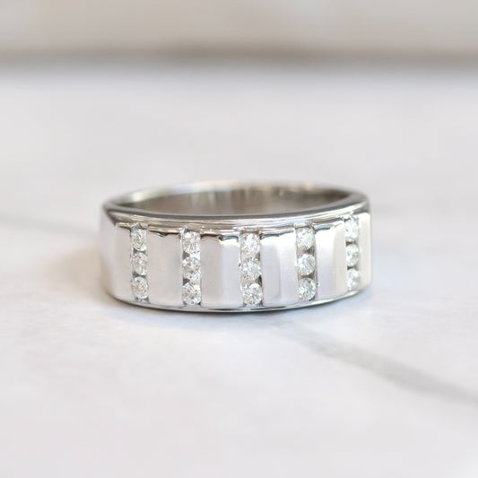 14k White Gold 0.50cttw Diamond Channel Set Men's Band Ring0