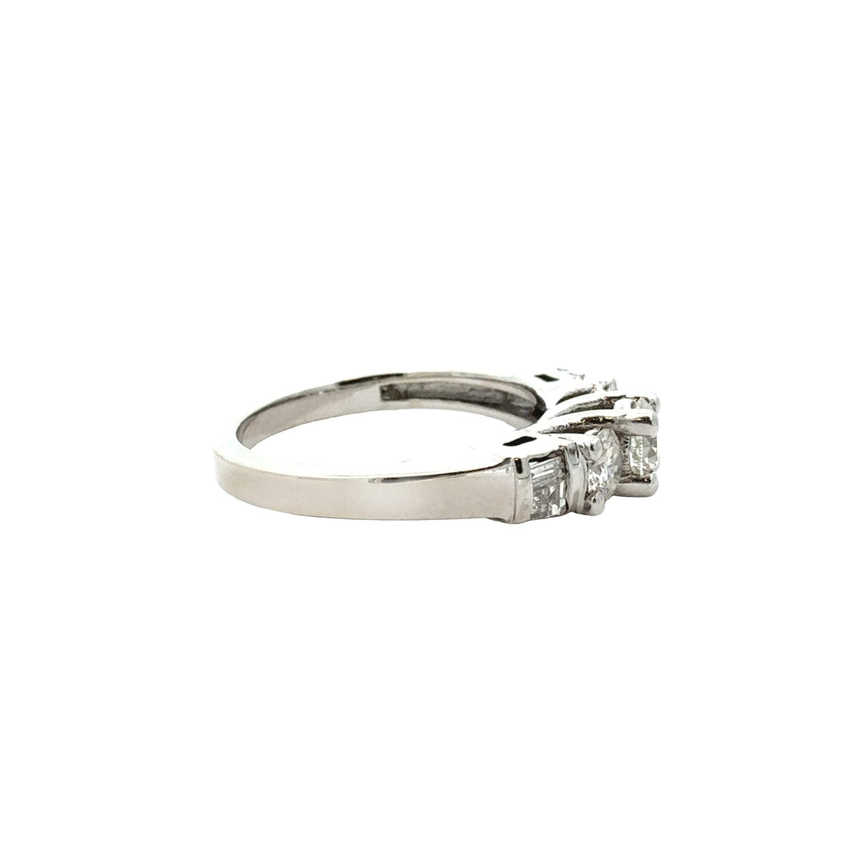 14k White Gold Stamped 1.02cttw Diamond Three-Stone Diamond Engagement Ring3